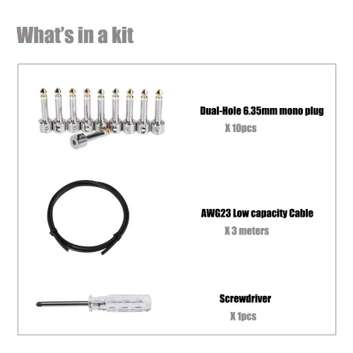 Vista 3 de IVU Creator Kit de cable de conexión sin soldadura Pedalboard Kit de cable de conexión de guitarra Cable de conexión de efectos Pedal Cable