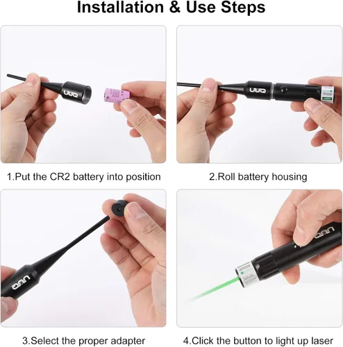 Vista 4 de UUQ Kit de mira láser rojo BoreSighter con interruptor de botón para rifles calibre 0.177 a 0.50 pistola