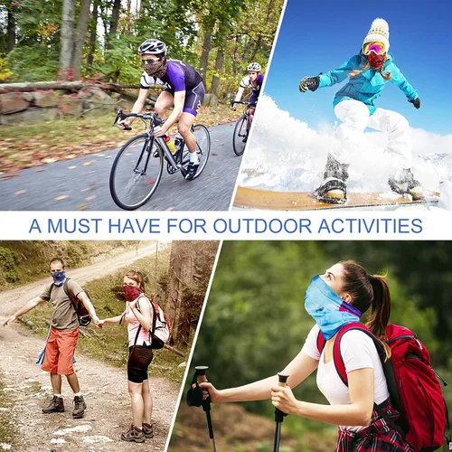 Vista 3 de Paquete de 6 polainas elásticas para el cuello, pasamontañas, bandana versátil para hombres y mujeres