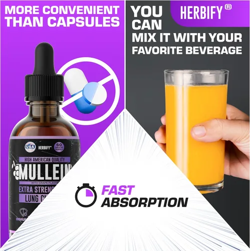 Vista 5 de HERBIFY Gotas de Gordolobo - Limpieza Pulmonar - Extracto de Hojas - Poderoso Gordolobo para Apoyo Inmune, Desintoxicación y Apoyo Respiratorio