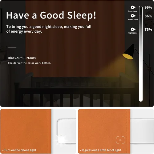 Vista 103 de Easy-Going - Cortinas opacas para dormitorio, aislamiento térmico sólido con ojales, cortinas de ventana para reducción de ruido, cortinas