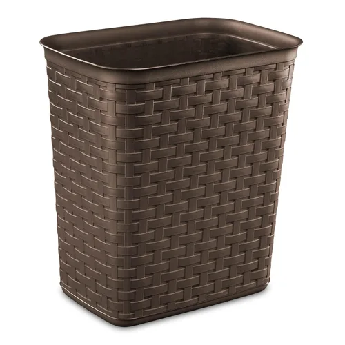 Vista 8 de STERILITE Wastebaskt Weave Espresso, 8 in W, 12-5/8 in H, Liso