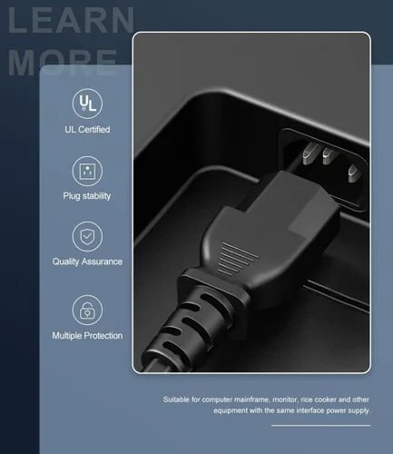 Vista 3 de Cable de alimentación de repuesto de 3 pies para olla a presión eléctrica de olla instantánea, freidora de aire, olla arrocera, olla rápida