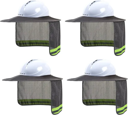 Vista 10 de Parasol para Casco Duro, Visera de Alta Visibilidad con Protección para el Cuello con Tira Reflectante, Accesorios para Casco Duro, Visera Completa