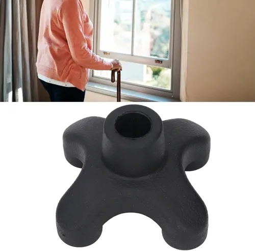 Vista 2 de Pongnas Quad Cane Tips for Stability 4 Prong Self Standing Cane Tip with Non Slip Rubber Base for Canes with 19mm Threaded Shaft Heavy Duty ABS