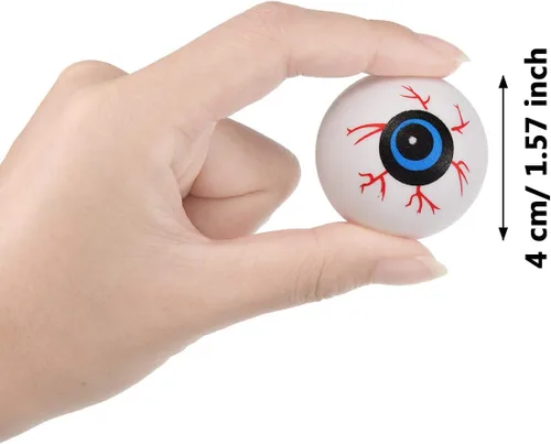 Vista 2 de Boao 20 globos oculares de Halloween de plástico aterradores, globos oculares de esqueleto de Halloween, accesorios de terror para decoraciones