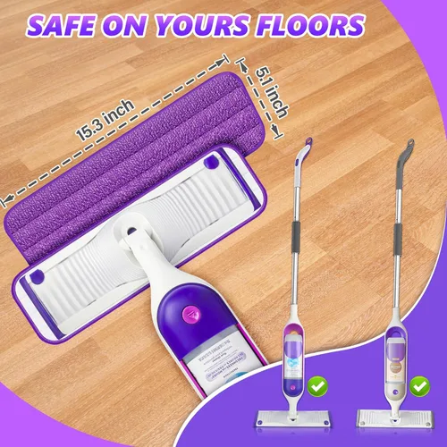 Vista 2 de EXEGO 6 almohadillas de microfibra reutilizables para mopa Swiffer Powermop, repuestos para mopa eléctrica para trapeador de 13 a 15 pulgadas