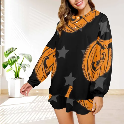 Vista 2 de LOSARON Women's Long Sleeve P-ajama Set Casual Two-Piece Sleepwear Casual Sweatsuits P-ajama Sets