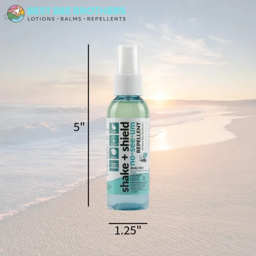 Vista 6 de Best Bee Brothers Shake + Shield No-See-Ums Gnat Spray – Spray corporal no graso fabricado con ingredientes a base de plantas, 8 onzas + 2 onzas.