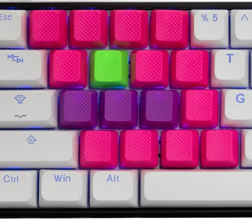 Vista 8 de TAI-HAO Teclas de goma en blanco para juegos en blanco No.9 compatible con todos los tipos de teclados MX