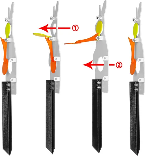 Vista 3 de Highwild Diana de conejo de metal con reinicio automático con placas de neón - Dos métodos de uso - Calificada para armas de aire comprimido.22/.177