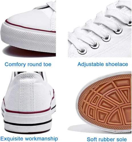 Vista 3 de Zapatillas de lona para mujer, bajas y con cordones, zapatillas de lona cómodas y modernas