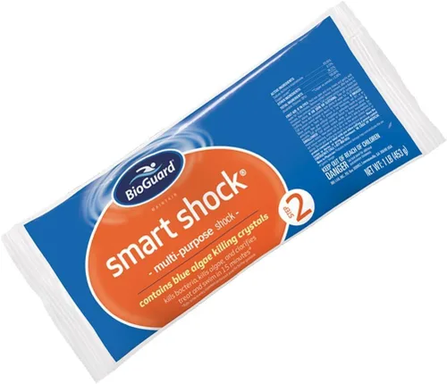 BioGuard Smart Shock 1 lb, preventivo de algas, clarificador de piscina, tratamiento de choque de piscina, choque multiusos para mantenimiento de
