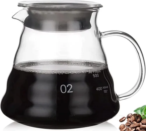 Vista 11 de Servidor de Café de Vidrio para Cafetera de Goteo, Jarra de Café de Vidrio Estándar, Cafetera con Tapa, Transparente, 01 360ml (12oz)