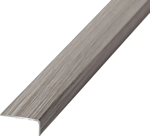 Vista 13 de DAKAJA Tira de transición de nariz de metal para escaleras, grano de madera, para interiores de 0.8 in de ancho, protectores de borde de madera
