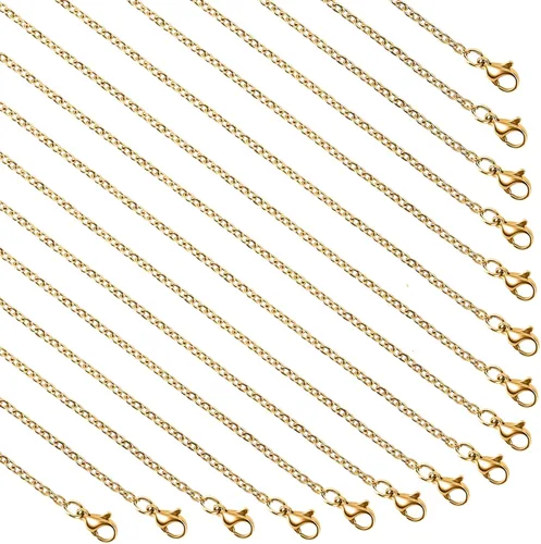 Vista 9 de UMAOKANG Cadenas de serpiente chapadas en oro para hacer joyas, paquete de 10 cadenas finas de acero inoxidable para mujer, suministros de bricolaje