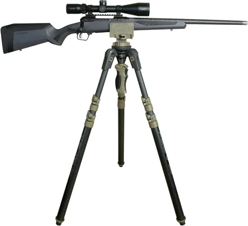 Vista 4 de Primos Trípode de fibra de carbono Apex para disparos de caza, soporte estable para rifle de largo alcance, ajuste fácil con una sola mano