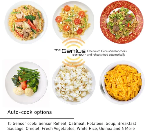 Vista 4 de Panasonic NN-SN65KB Horno de microondas con tecnología Inverter 1200W, 1.2 pies cúbicos. Pequeño con Sensor Genius de cocción de un toque, botón