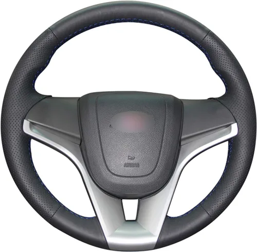 Fundas de cuero negro cosidas a mano para volante de automóvil, para Chevrolet Cruze 2009-2014 / Aveo 2011-2014