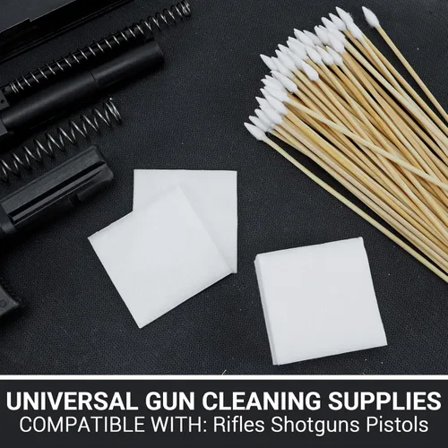 Vista 6 de PINGMIC Kit de Limpieza de Armas de 1200/800/600 PIEZAS - Parches y Hisopos de Limpieza de Armas, Hisopos Puntiagudos de 6 Pulgadas, Parches Sin