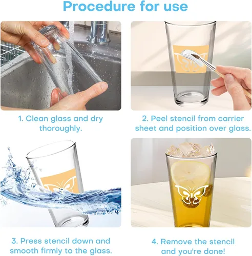 Vista 4 de (13 oz) Art Etch Starter Cream para vidrio para diseños intrincados, crea diseños impresionantes en superficies de vidrio, suministros