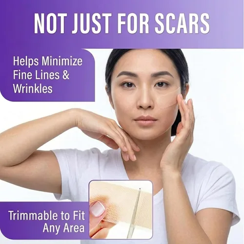 Vista 3 de AWD Rollo de cinta de silicona para cicatrices de 60 pulgadas – cinta de cicatrices de grado médico para cicatrices quirúrgicas, cesárea