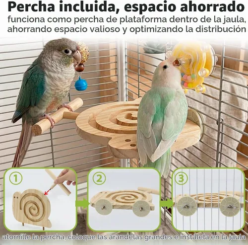 Vista 5 de Bird - Juguetes de forrajeo con perca, para principiantes, mayores