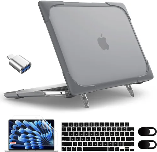 Vista 10 de Funda MEEgoodo para MacBook Air de 15 pulgadas 2025 2024 2023, Funda Compatible con Modelo (A3241/A3114/A2941) con Chip M4/M3/M2, Carcasa Rígida