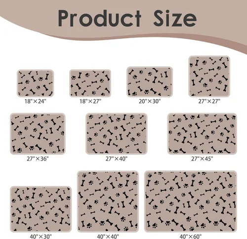 Vista 2 de 2 almohadillas para orina de perro, alfombras lavables antideslizantes para perros pequeños, almohadillas de entrenamiento para absorción de agua