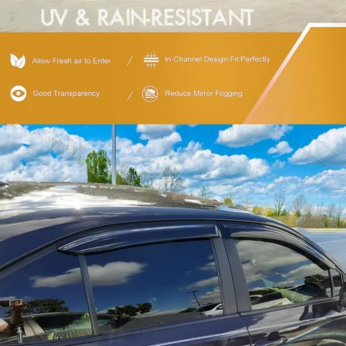 Vista 5 de Viseras laterales para ventana, protectores de lluvia, deflectores de ventilación compatibles con Toyota RAV4 2013-2018, deflector de ventilación