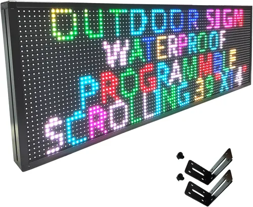 Vista 11 de Letrero LED Programable HS, Letreros de Neón Abiertos con Desplazamiento Digital para Exteriores, Pantalla de Visualización de Mensajes