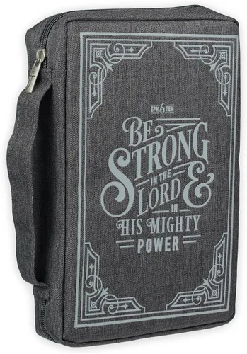 Vista 30 de Christian Art Gifts Funda bíblica para hombre/mujer, pez Jesús, lienzo negro, XS