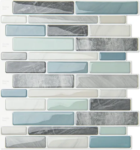 Vista 12 de WOWSTAR 10 hojas de azulejos para salpicaduras de cocina despegar y pegar, azulejos adhesivos para salpicaduras de cocina para pegar en la pared