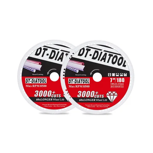 Vista 13 de DT-DIATOOL Ruedas de corte de diamante de 4 x 7/8 "para cuchillas de corte de metal de acero y hierro para amoladora angular