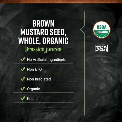 Vista 3 de Frontier Bulk - Semilla de mostaza orgánica certificada entera, marrón, 1 libra