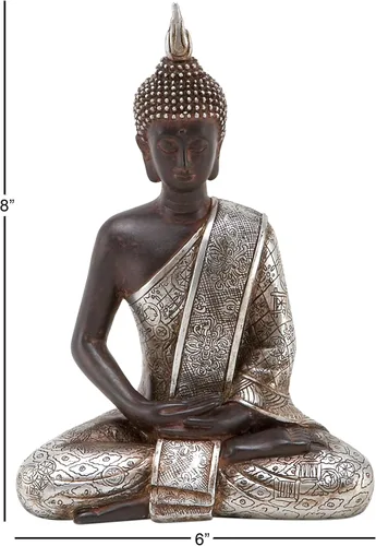 Vista 11 de 8 Pulgadas Estatua Paz Armonía Thai Buda meditando.