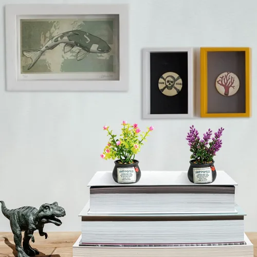 Vista 7 de XONOR 8 plantas artificiales en maceta, mini plantas falsas en macetas para centro de mesa, decoración de mesa para el hogar, oficina, decoración