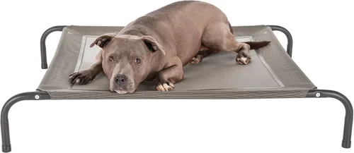 Vista 17 de FurHaven Cunas elevadas para mascotas – Hamaca de malla de nailon refrescante y transpirable para perros grandes/fácil de montar/duradera y Gris