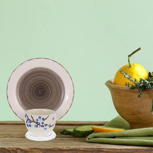 Vista 2 de ORFOFE Taza de café acrílica de 2 piezas con soporte para organizador de platillos para decoración de mesas de encimera y buffet