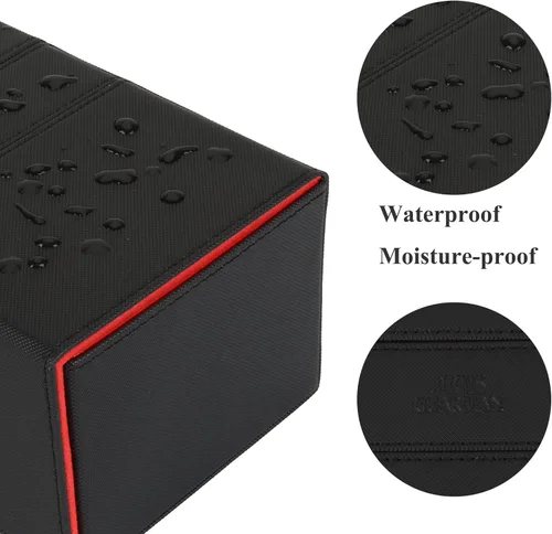 Vista 4 de AEGIS GUARDIAN - Caja de cartas para MTG con 3 bandejas, caja de cubierta Commander con capacidad para más de 200 cartas de doble manga, piel