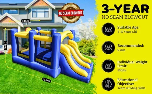 Vista 3 de Island Hopper, casa recreativa para saltar con tobogán