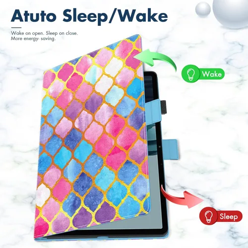 Vista 3 de Dteck Funda para tablet Galaxy Tab S8 Plus 2022/S7 FE 2021/S7 Plus 2020 de 12.4 pulgadas, piel sintética, con soporte para S Pen para Samsung Galaxy