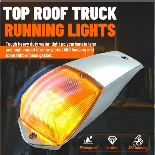 Vista 3 de ECOTRIC 5 luces LED ámbar para correr de 31 luces LED para camiones Peterbilt/Kenworth/Freightliner/Volvo/Western Star/Mack/International/Paccar