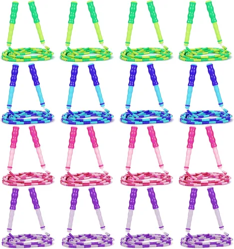 Vista 6 de Supertrip Cuerda de saltar para niños, cuerda de saltar con cuentas suaves, ajustable, sin enredos, segmentada para niños y estudiantes