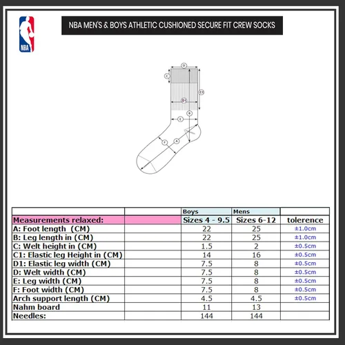 Vista 8 de Ultra Game Men's NBA Official Athletic Cushioned Secure Fit Team Crew Socks-3 Pack