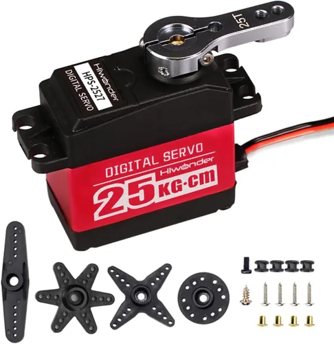 Vista 12 de 20KG RC Servo de alto par de torsión, Servo de dirección impermeable de engranaje metálico completo para 1/6 1/8 1/10 1/12 RC Car Robot DIY, Servo
