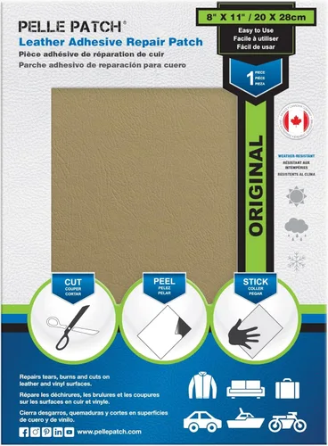 Vista 25 de Pelle Patch - Parche de reparación de cuero y vinilo - 25 colores disponibles - Original 4x60 - Beige