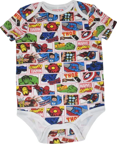 Vista 4 de Marvel Vengadores Spider-Man Iron Man Hulk Capitán América Baby Paquete de 5 mamelucos recién nacidos a bebés