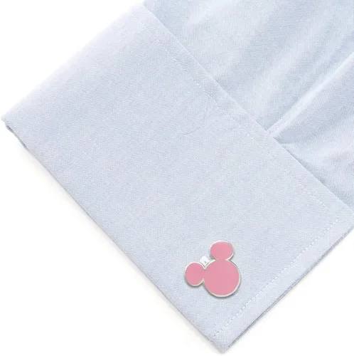 Vista 3 de Gemelos Mickey Mouse Silhouette Rosa, Metal Esmalte, no conocido