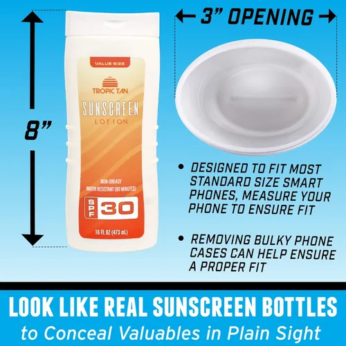 Vista 4 de GoPong Sunscreen Diversion Safe Bottles 2 Pack - Safely Hides Your Valuables